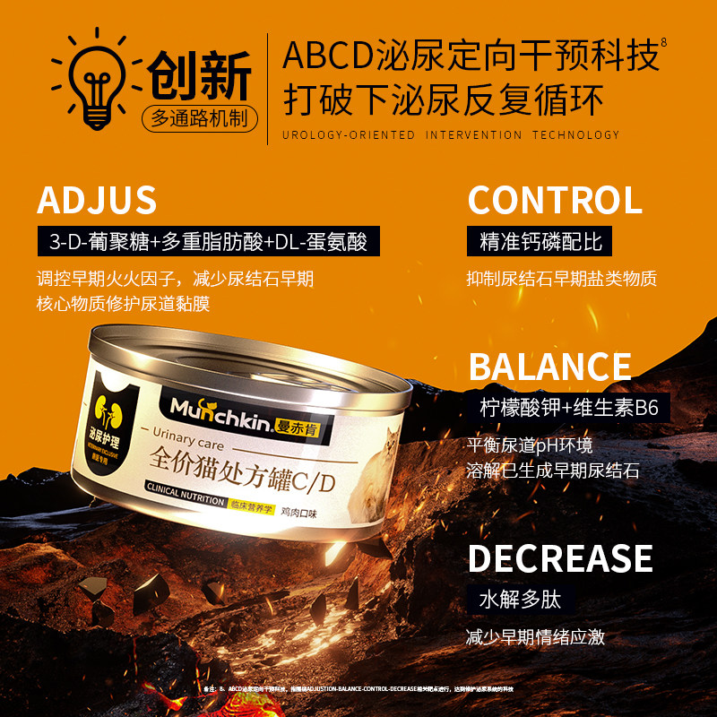 曼赤肯CD泌尿处方罐头猫咪结石尿血尿闭湿粮情绪舒缓低磷低钠补水