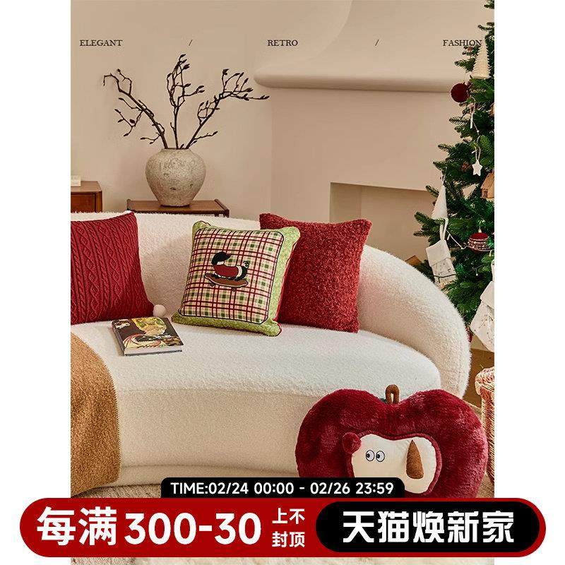 蜡笔派小狗派对抱枕节日喜庆氛围感法式靠垫客厅沙发红色抱枕定制,居家布艺,靠垫/抱枕,淘宝优惠券,粉丝福利购,淘宝优惠卷