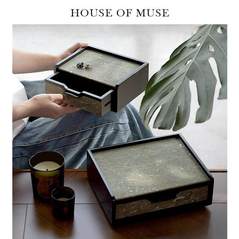 缪斯家 意大利进口银箔覆古实木首饰盒珠宝轻奢桌面收纳盒摆件,家居饰品,饰品盒,淘宝优惠券,粉丝福利购,淘宝优惠卷