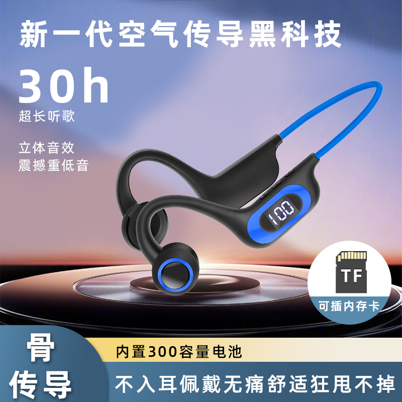 骨传导蓝牙耳机2025新款可插卡无线挂耳式不入耳运动跑步超长续航