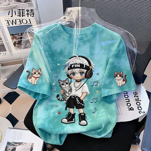 男童夏季纯棉印花短袖T恤新款