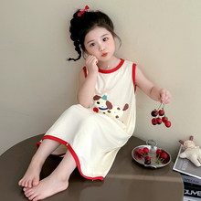 女童睡裙2025新款儿童夏款卡通吊带睡裙女宝宝可爱小童家居服睡衣