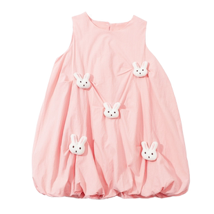 女童连衣裙2026新款春秋四色卡通花苞裙中小童女宝宝休闲宽松款式