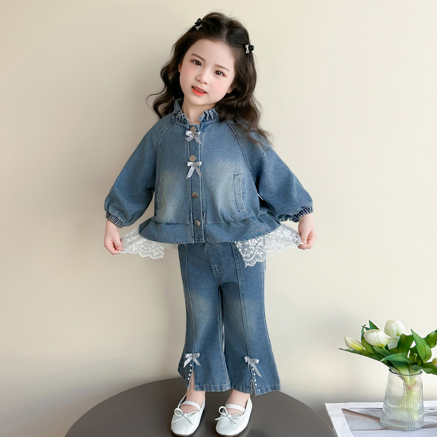 女童套装春秋2026新款女宝宝时髦洋气牛仔两件儿童休闲百搭牛仔裤,童装/婴儿装/亲子装,套装,淘宝优惠券,粉丝福利购,淘宝优惠卷