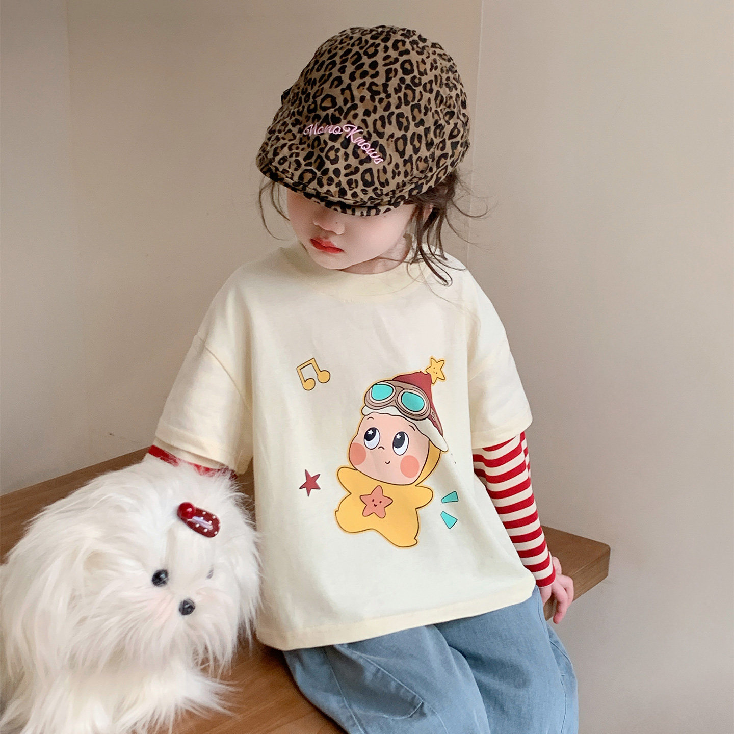 女童上衣春秋季新款2026女宝宝休闲百搭卫衣抱抱脸假两件长袖T恤,童装/婴儿装/亲子装,T恤,淘宝优惠券,粉丝福利购,淘宝优惠卷