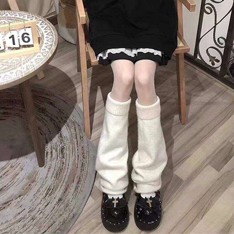 亚文化腿套秋冬针织千禧原宿小腿jk袜套堆堆袜中筒袜子喇叭阔腿女
