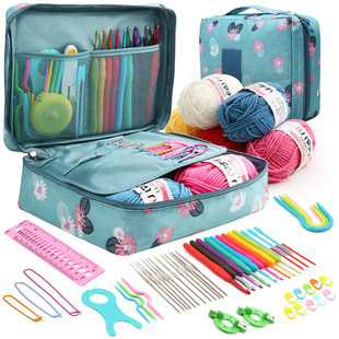 Kit With Knitting Crochet Needl Weaving Hook Bag New Storage