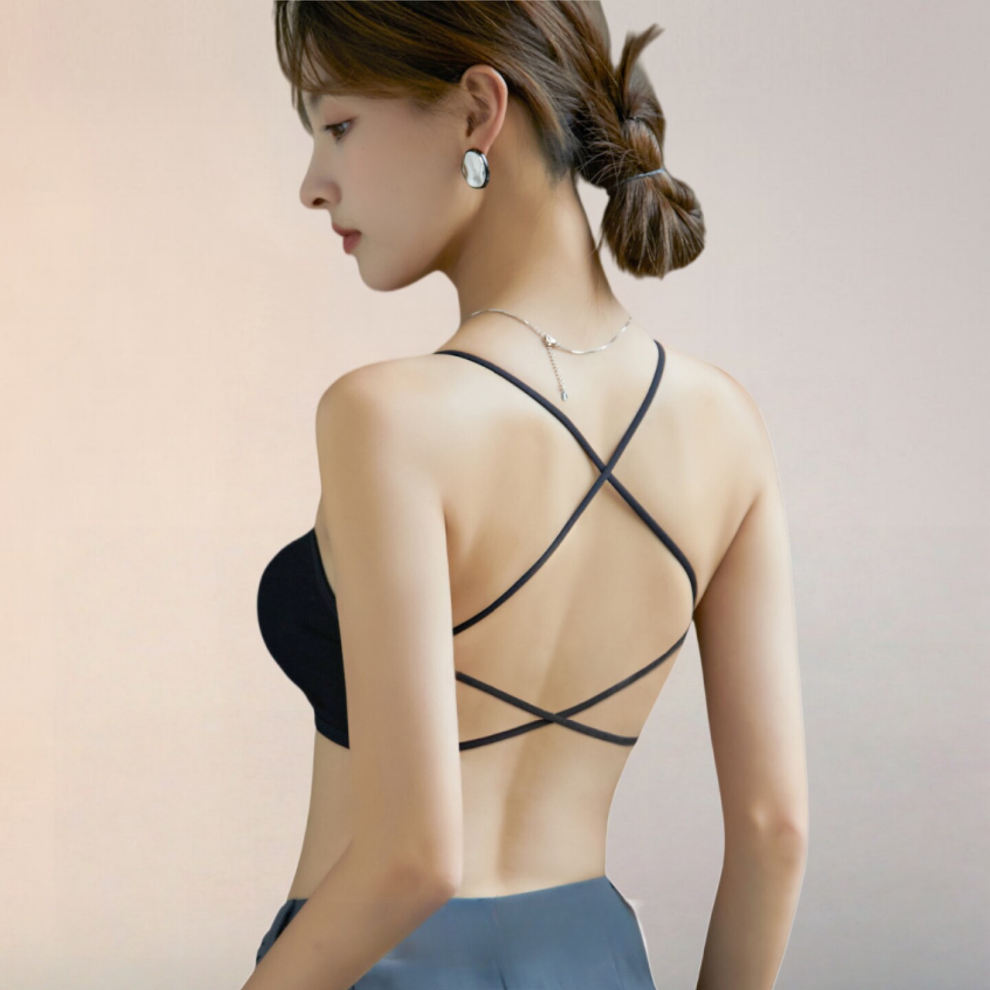 性感交叉美背内衣2026新款爆款小胸聚拢显大一体式细肩带女文胸罩