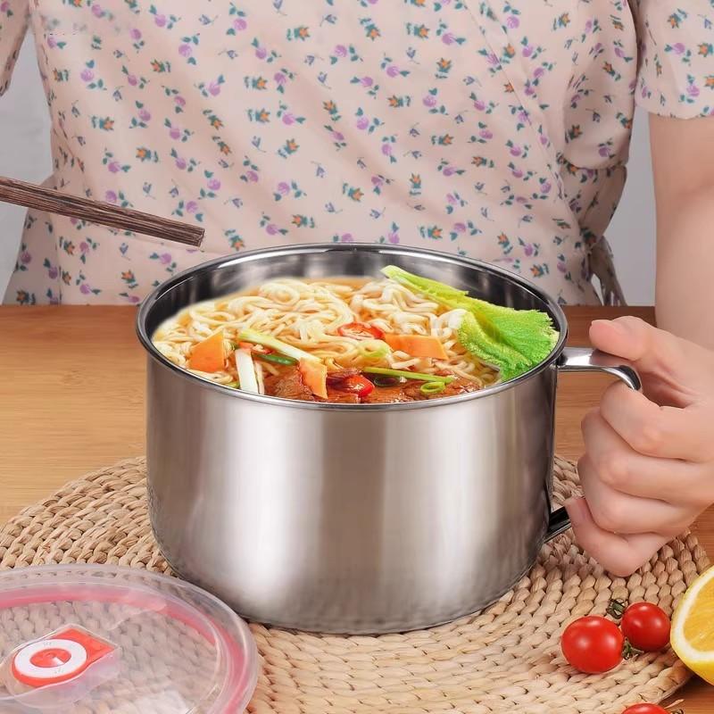 上班族不锈钢泡面碗带盖宿舍汤盆带把双层碗学生饭碗阿漏加厚饭缸图片