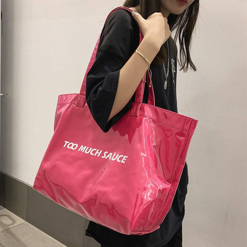果冻旅行包女夏季大容量单肩手提托特包透明沙滩包防水健身游泳包