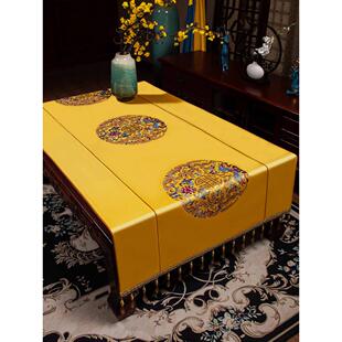 新中式茶几垫布盖布客厅茶桌茶室桌布垫长方形盖巾高端防尘定制