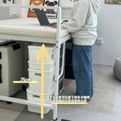 儿童1.2米简约现代小户型半高床90cm储物高架床青少年金属铁架床