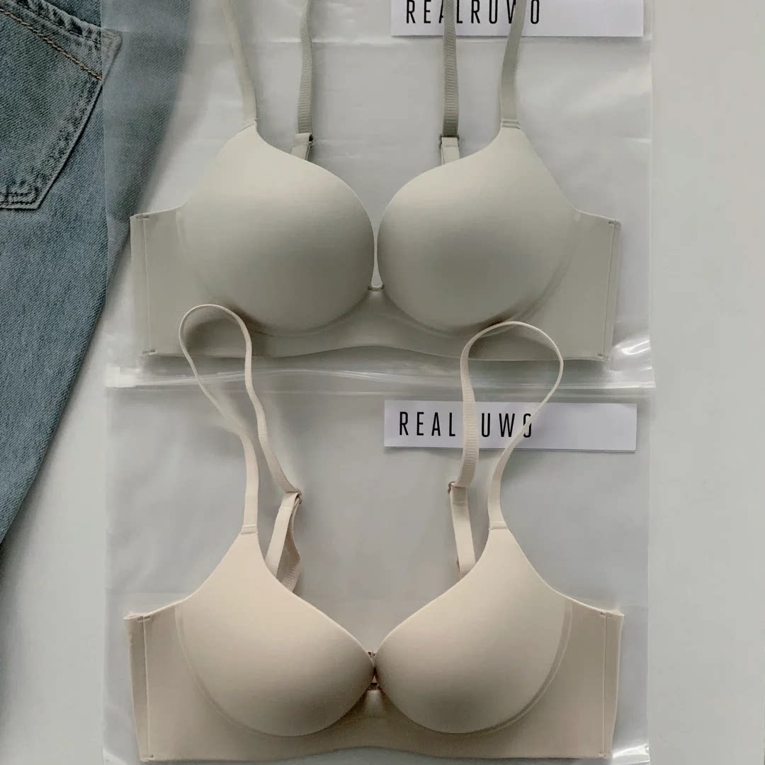小胸聚拢内衣女夏季薄款无痕美背显大露背无钢圈收副乳防下垂文胸
