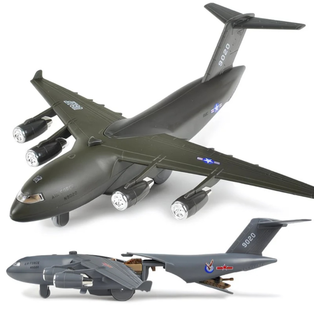 c17运输机模型合金回力飞机儿童军事玩具武直20直升机模型运输机