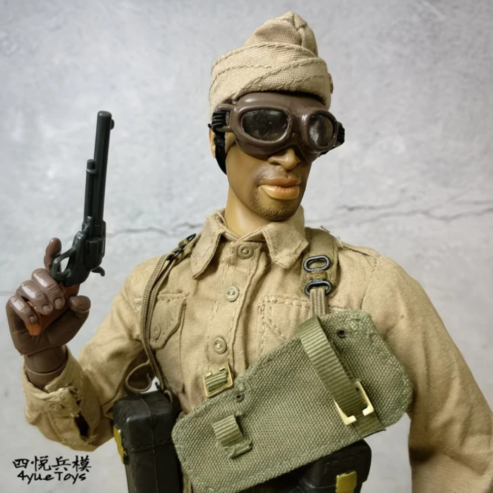二战手办可动兵人1/6北非战线非裔美籍士兵武器威龙模型