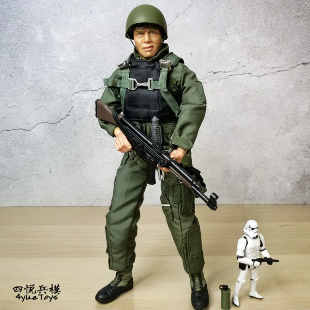 军人可动手办1比6二战空降师士兵模型兵人玩具摆件