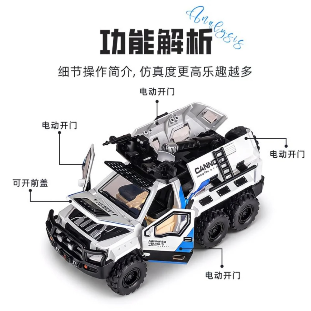 模型装甲车大号电动开门合金仿真虎式汽车遥控玩具车礼物男孩