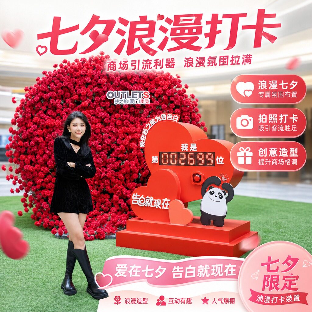 七夕商场网红手拍计数器显示道具