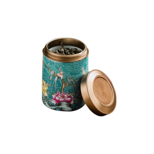 珐琅彩茶叶罐小茶罐密封储存包装盒精品高档茶盒陶瓷便携空盒迷你