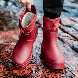 雨靴男新款大码保暖棉雨鞋加绒厨房户外防滑鞋棉套鞋雪靴雪地鞋女