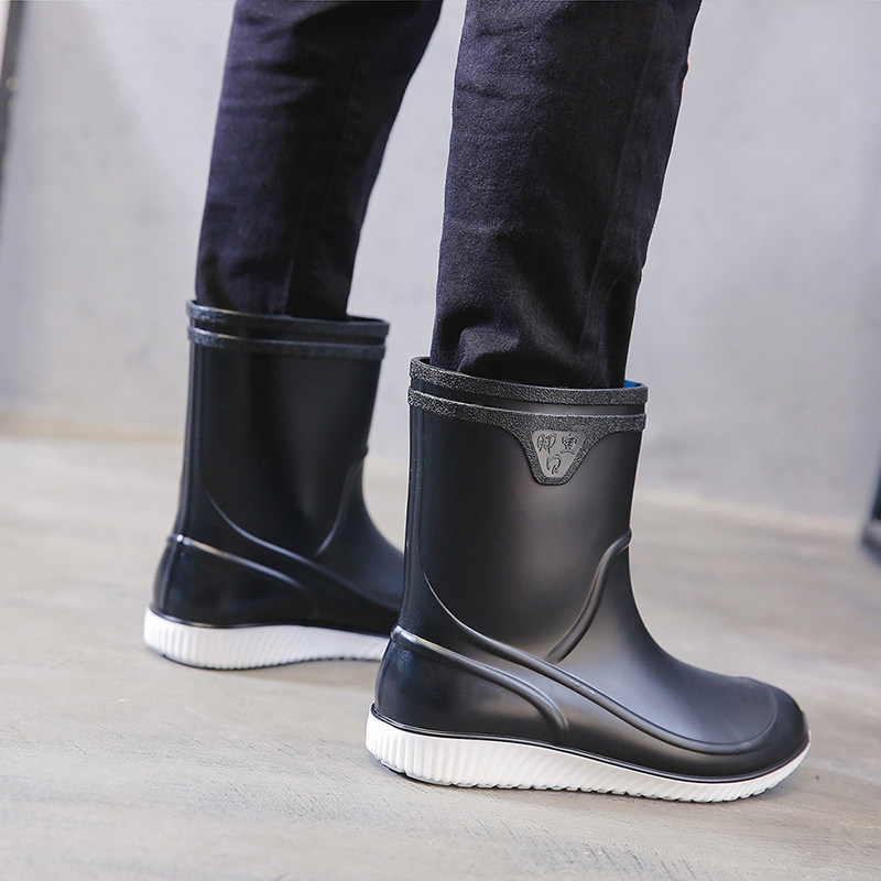 下雨天男鞋雨鞋高筒防水鞋时尚户外防雨胶鞋钓鱼鞋男防滑雨靴玩水