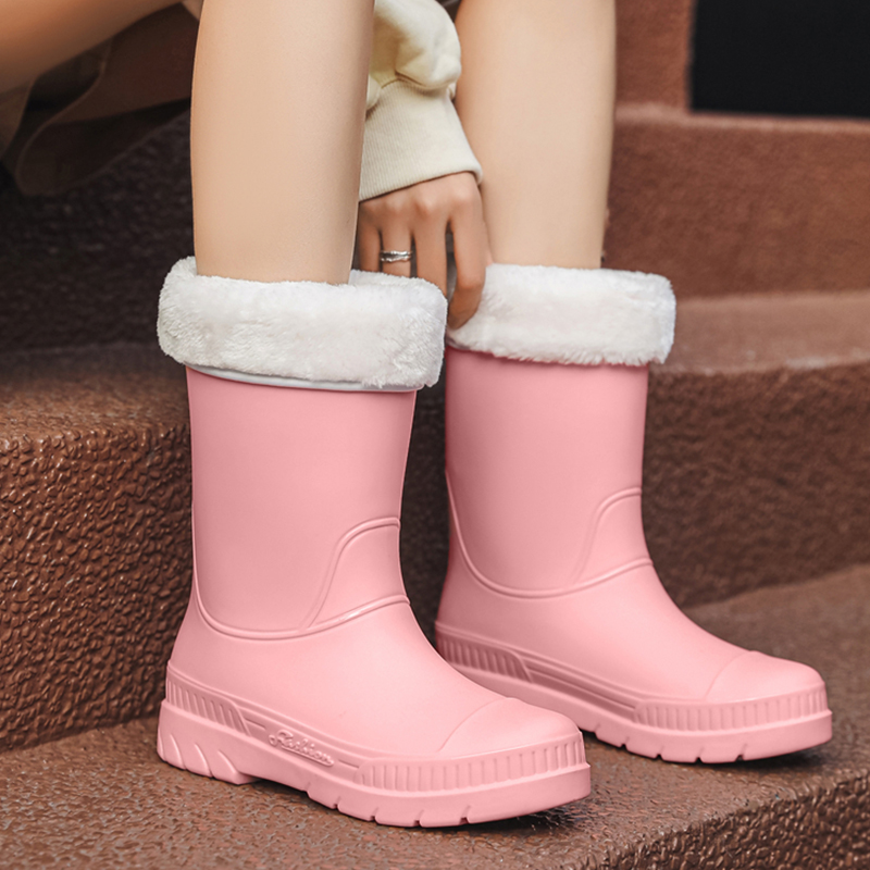 雨鞋女款时尚外穿雪地雨靴保暖水鞋防水防滑胶鞋套鞋成人大童水靴