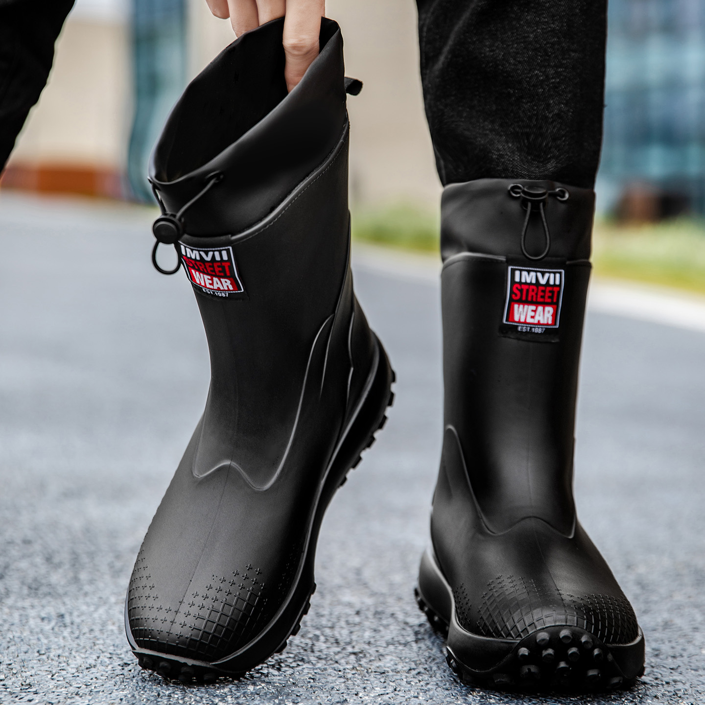 加棉防水防滑耐磨雨鞋男女亲子款