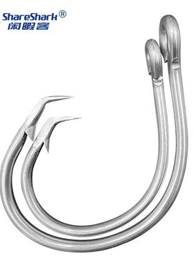 大物钩39960鹰嘴钩不锈钢恶魔环形钩海钓有倒刺金枪鱼钩鲨鱼钩
