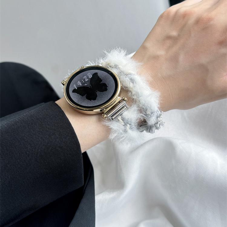 Galaxywatch表带真皮毛边高级感