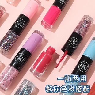 油性雙色指甲油免烤持久不可剝快干透明顯白美甲彩色套裝 護(hù)甲油