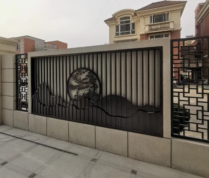 不锈钢屏风隔断格栅背景墙室外户外庭院别墅金属院子假山围墙定制