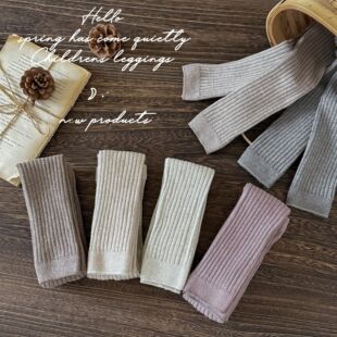 袜不连脚宝宝裤 袜外穿a类棉 女童抗起球复古花纱九分儿童裤 打底裤