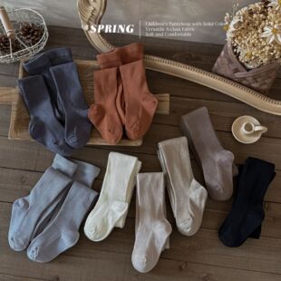 韩版 女童连裤 袜外穿条纹中厚春秋季 中小童打底袜a类棉 儿童打底裤