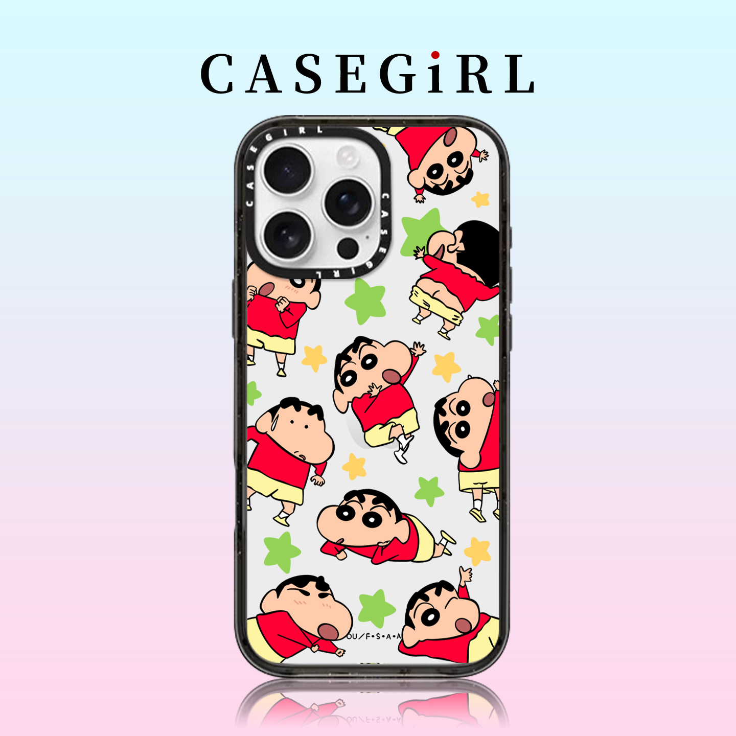 CASEGIRL蜡笔小新主题适用苹果17ProMax手机壳iPhone16pro亚克力15plus动画片14全包ai键13防摔12小新11可爱