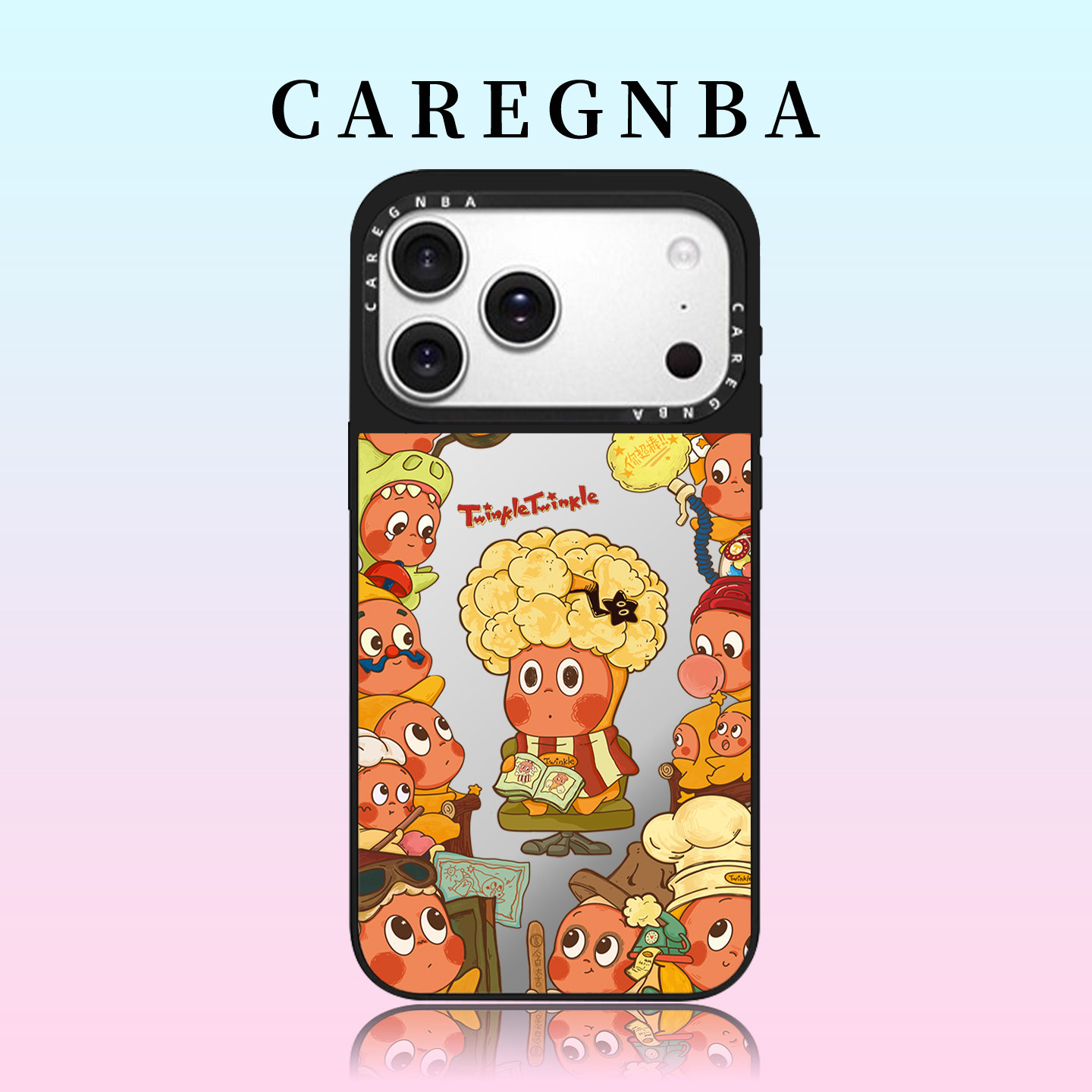 CAREGNBA联名星星人系列适用苹果17ProMax手机壳新款iPhone16pro爆炸头15plus可爱14全包ai键12防摔11少女13