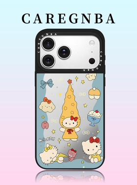 CAREGNBA联名蓝色Kitty猫适用苹果17ProMax手机壳新款iPhone16pro亚克力15plus可爱14拍照键全包12防摔11女13