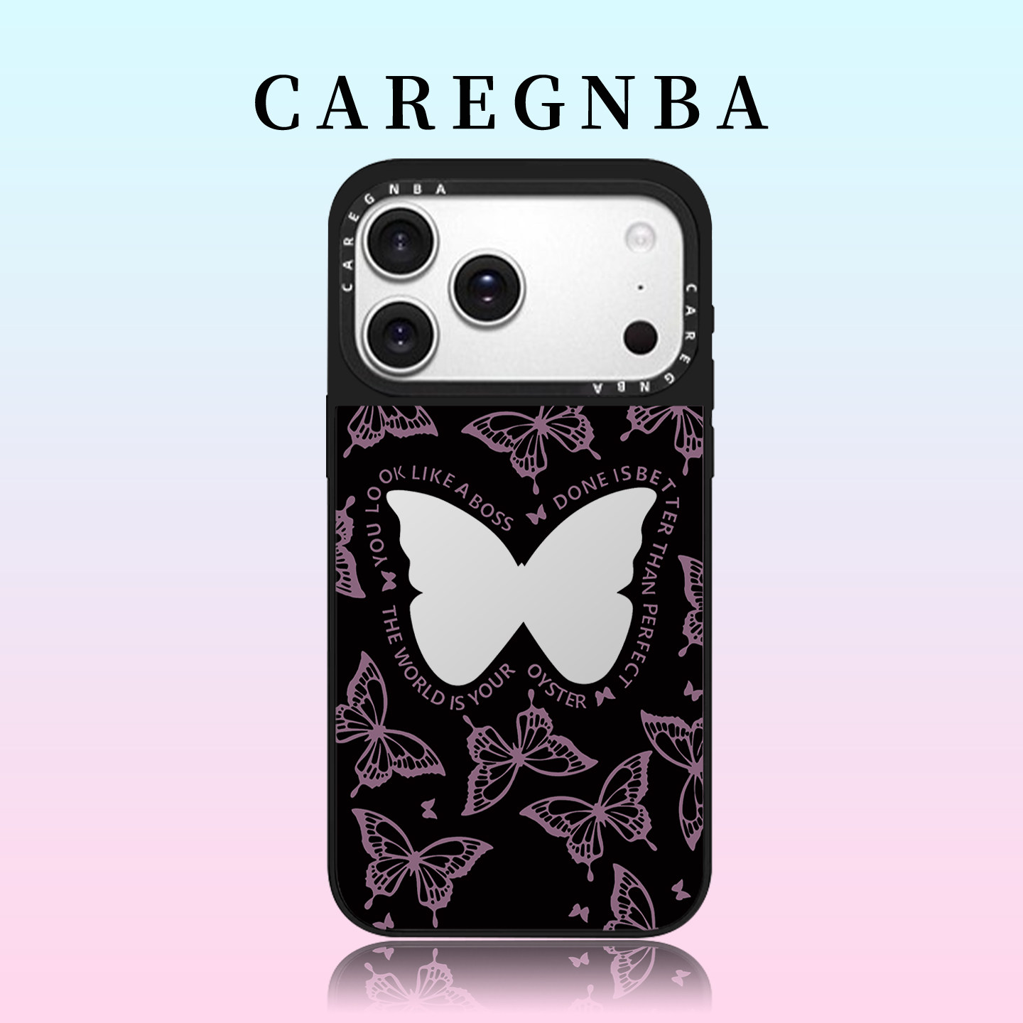 CAREGNBA联名赵露思同款彩色蝴蝶适用iPhone18ProMax手机壳苹果17镜面16pro磁吸15plus全包14防摔13网红12/11