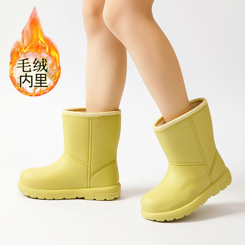 加绒雪地鞋女冬季2025新款时尚日系平底防滑中筒棉靴防水保暖棉鞋
