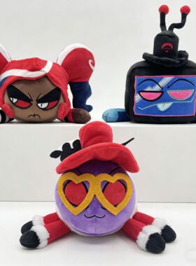 跨境新品hazbin hotel极恶老大周边公仔地狱客栈小丑毛绒玩偶玩具