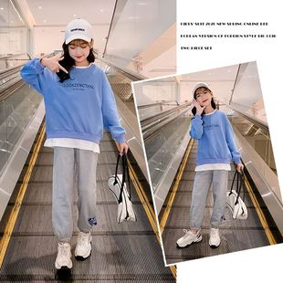 女大童洋气韩版 女童春秋装 2022新款 运动两件套潮 套装 儿童卫衣时尚
