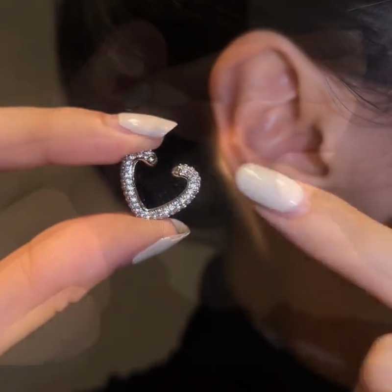 简约小众微镶满锆爱心耳骨夹