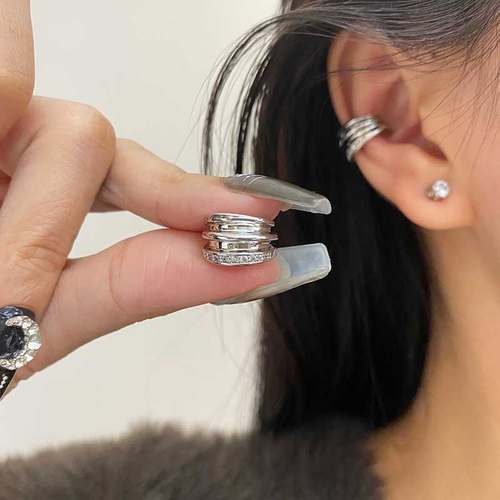 欧美时尚风银色金属感耳骨夹