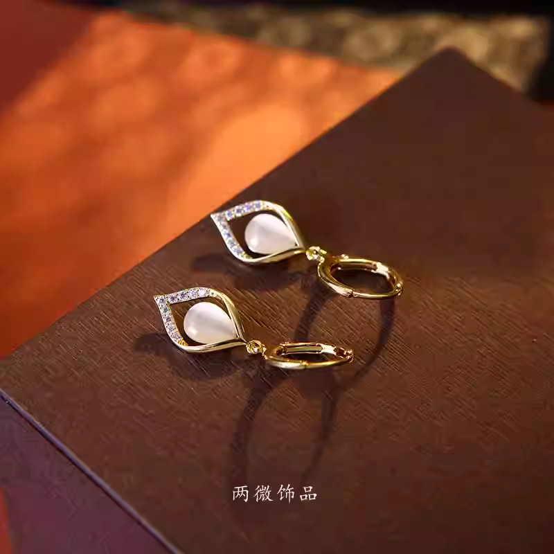 韩版小清新菱形天使之眼耳环