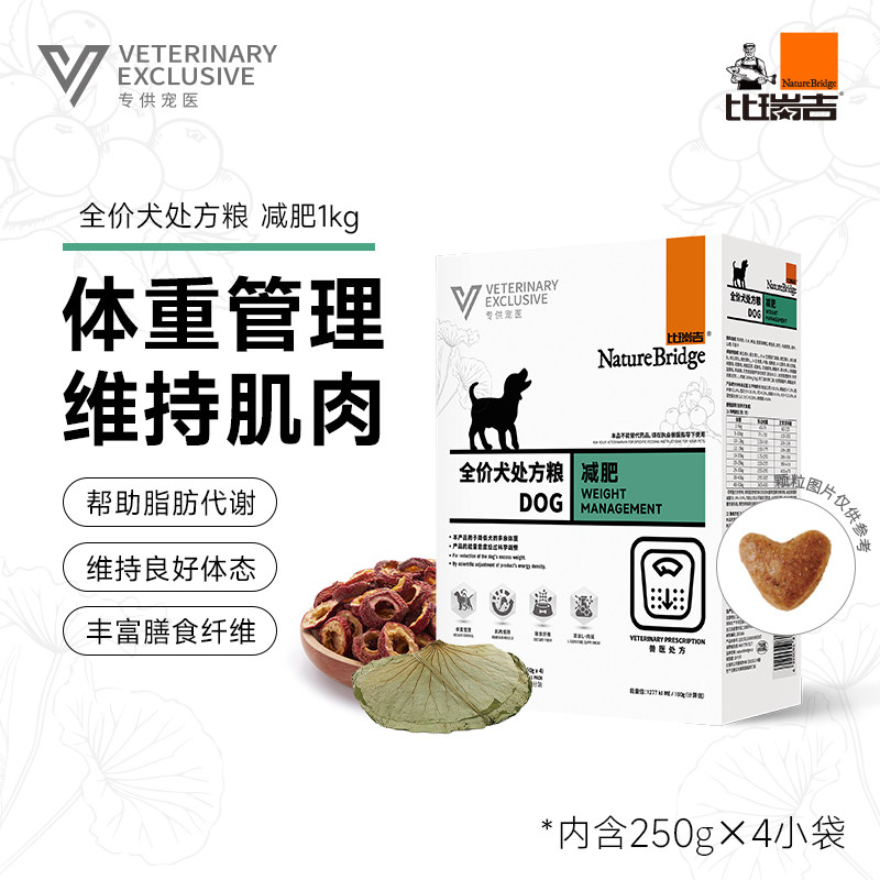 比瑞吉减肥全价狗粮绝育犬狗粮控制体重防肥胖泰迪柯基处方粮1KG