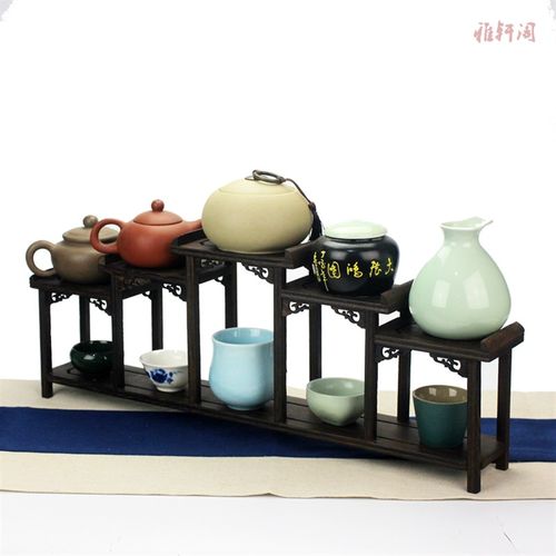 鸡翅木茶壶茶具架多宝架花瓶盆景实木架工艺品摆件多层置物架底座