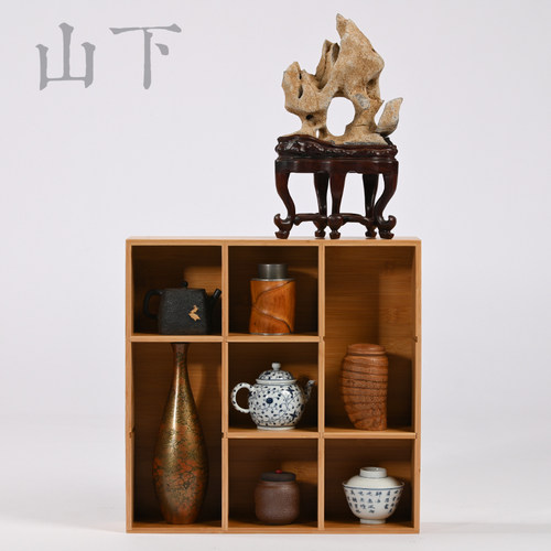 竹制博古架可拆卸中式小多宝阁紫砂茶壶茶具架子展示架置物架摆件
