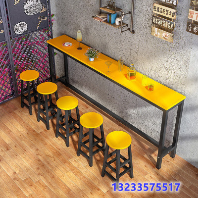 吧台桌阳台高脚吧台桌家用商用实木长条美发超市便利店奶茶店窄桌