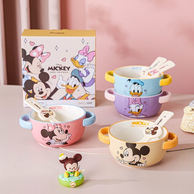 迪士尼联名陶瓷饭碗2025新款女生可爱高颜值双耳碗大容量家庭专用