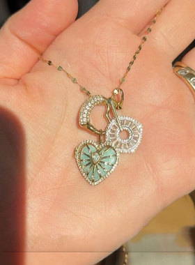 太阳花爱心项链女款2025新款吊坠