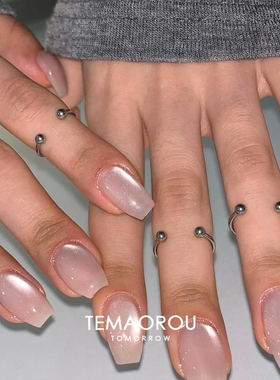 吉赛尔同款韩系穿孔开口银戒指女